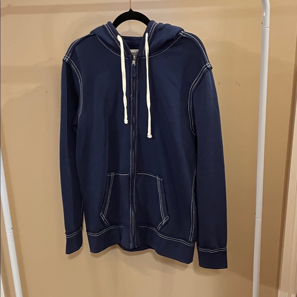Men's Navy Zip-Up Hoodie Sweater